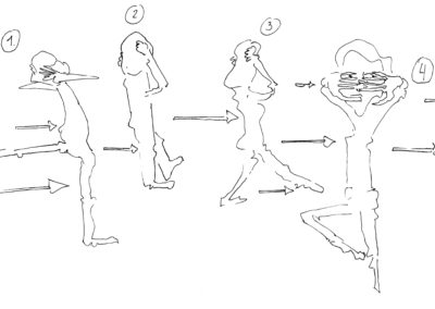 dessin crayonné personnages danse chiffres