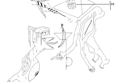 dessin crayonné oiseau fumée feu moustique vagin banane